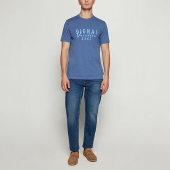 Signal - Signal - Finn front print tee | T-shirt True Blue Melange