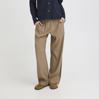 Pulz Jeans ( Dame )  - PULZ - PZLUCA PANT FULL WIDE | BUKSER WALNUT BROWN