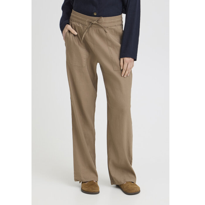 Pulz Jeans ( Dame )  - PULZ - PZLUCA PANT FULL WIDE | BUKSER WALNUT BROWN