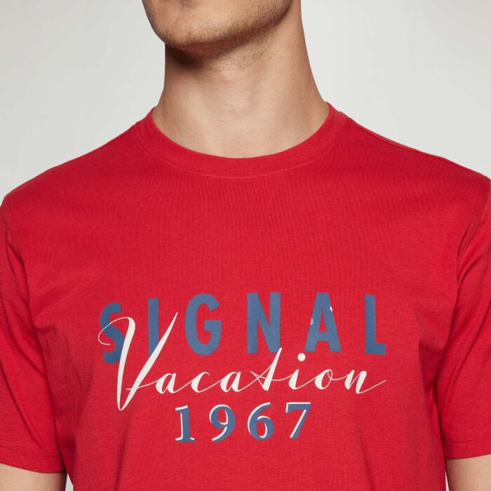 Signal - Signal - Finn front print tee | T-shirt Dusty Red