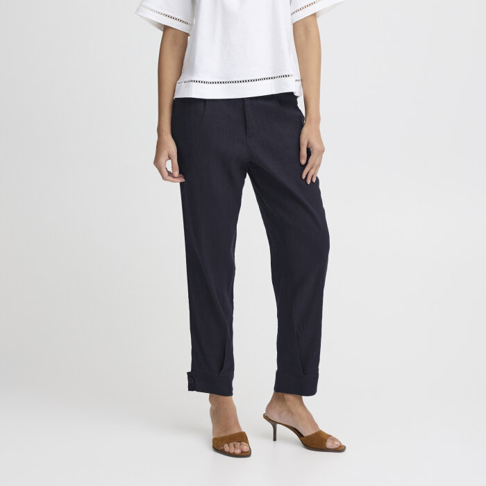 Pulz Jeans ( Dame )  - PULZ - PZLUCA HW PANT LEG | BUKSER DARK SAPPHIRE 