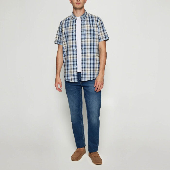 Signal - Signal - Gian slub check shirt | K/Æ Skjorte Blue Captain