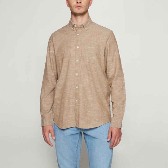 Signal - Signal - Geo slub solid shirt | Skjorte Tobacco
