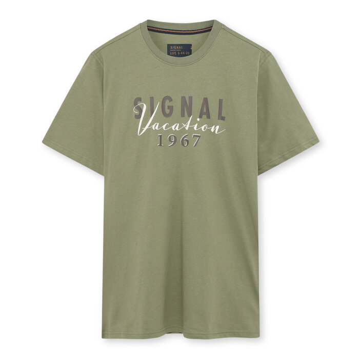 Signal - Signal - Finn front print tee | T-shirt Oil Green