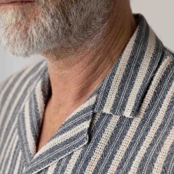 Mos Mosh Gallery - Mos Mosh - Joe Basso stripe shirt | K/Æ Skjorte Salute Navy