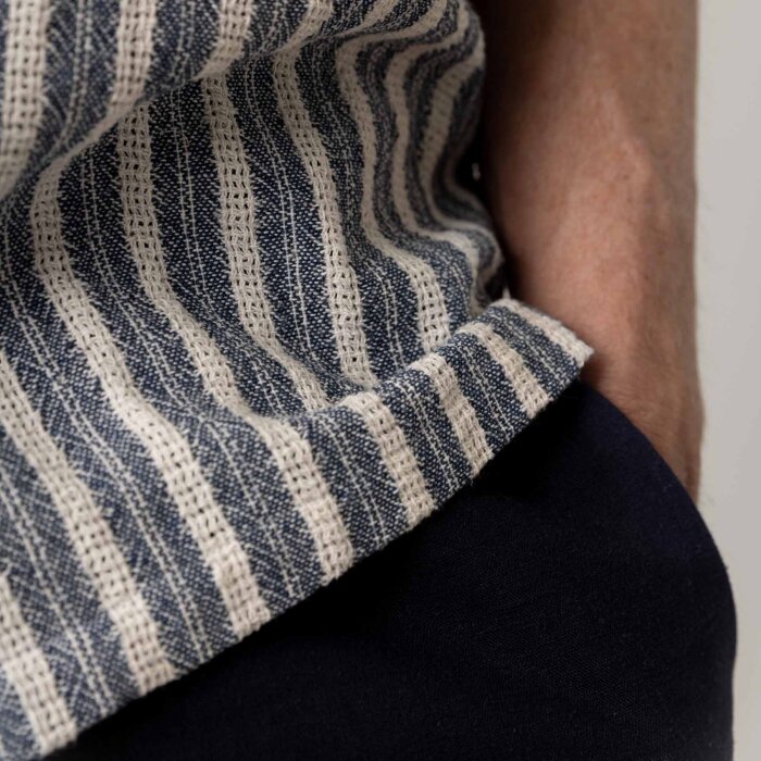 Mos Mosh Gallery - Mos Mosh - Joe Basso stripe shirt | K/Æ Skjorte Salute Navy