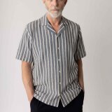 Mos Mosh Gallery - Mos Mosh - Joe Basso stripe shirt | K/Æ Skjorte Salute Navy Mos Mosh Gallery - Mos Mosh - Joe Basso stripe shirt | K/Æ Skjorte Salute Navy