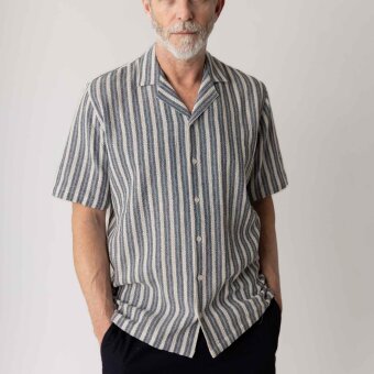 Mos Mosh Gallery - Mos Mosh - Joe Basso stripe shirt | K/Æ Skjorte Salute Navy