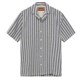 Mos Mosh Gallery - Mos Mosh - Joe Basso stripe shirt | K/Æ Skjorte Salute Navy Mos Mosh Gallery - Mos Mosh - Joe Basso stripe shirt | K/Æ Skjorte Salute Navy
