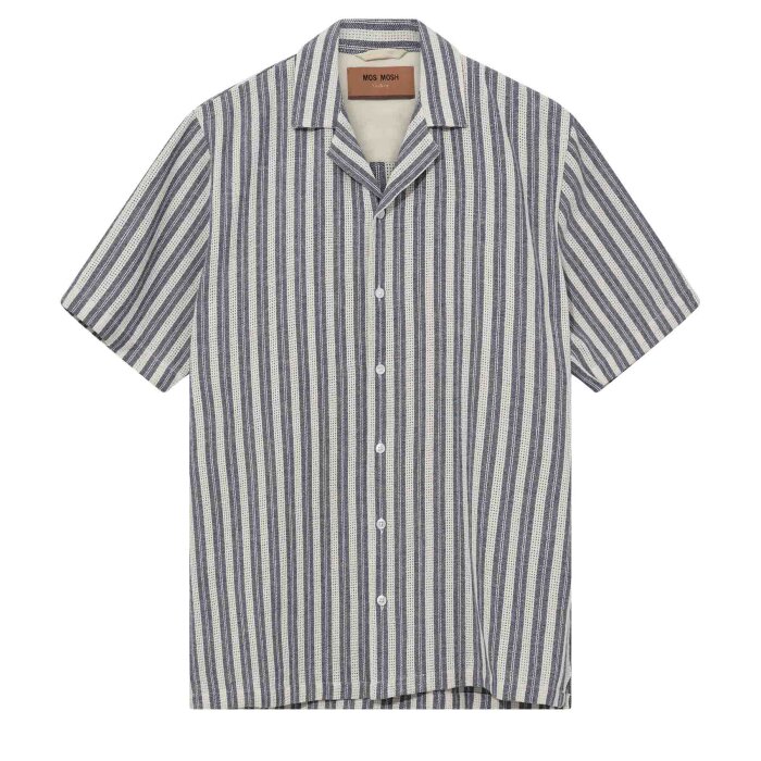 Mos Mosh Gallery - Mos Mosh - Joe Basso stripe shirt | K/Æ Skjorte Salute Navy