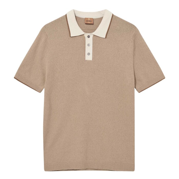 Mos Mosh Gallery - Mos Mosh - Francesco polo knit | Polo T-shirt Dune