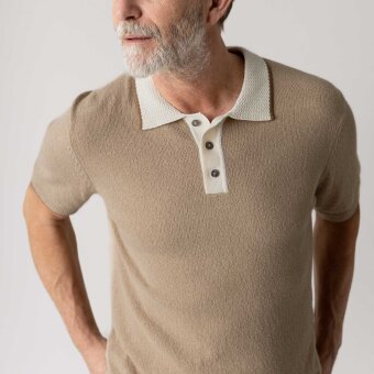 Mos Mosh Gallery - Mos Mosh - Francesco polo knit | Polo T-shirt Dune