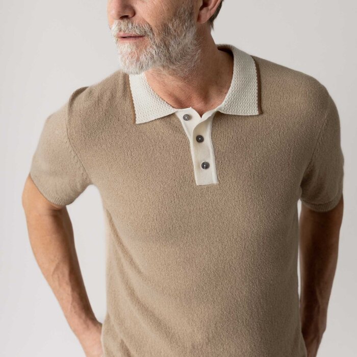 Mos Mosh Gallery - Mos Mosh - Francesco polo knit | Polo T-shirt Dune