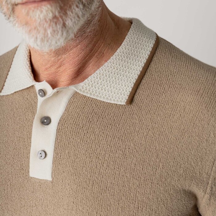 Mos Mosh Gallery - Mos Mosh - Francesco polo knit | Polo T-shirt Dune