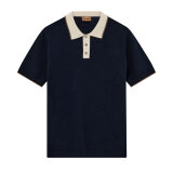 Mos Mosh Gallery - Mos Mosh - Francesco polo knit | Polo T-shirt Estate Blue Mos Mosh Gallery - Mos Mosh - Francesco polo knit | Polo T-shirt Estate Blue