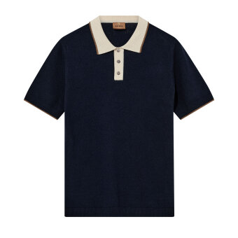 Mos Mosh Gallery - Mos Mosh - Francesco polo knit | Polo T-shirt Estate Blue