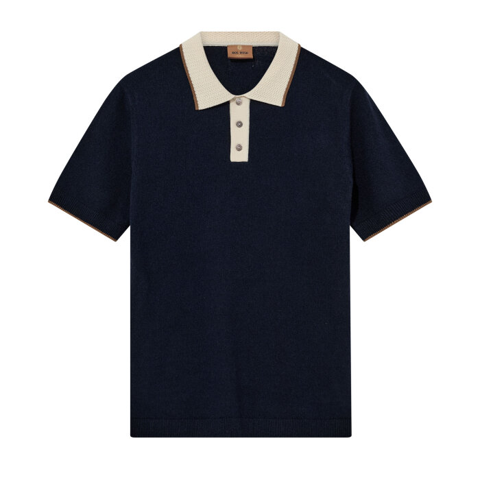 Mos Mosh Gallery - Mos Mosh - Francesco polo knit | Polo T-shirt Estate Blue
