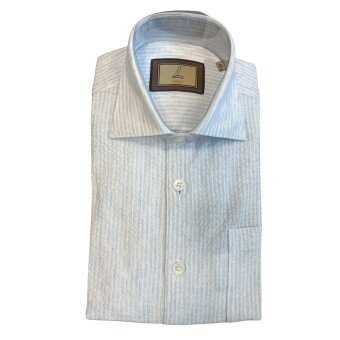 Limited Edition - Limited edition - Seersucker No Collar 1 Li | L/K/Æ Skjorte Light Blue