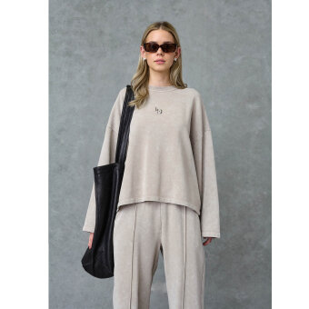 Love&divine ( Dame ) - LOVE&DIVINE - LOVE1572 | SWEATSHIRT SANDSTONE WASH