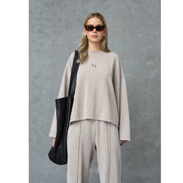 Love&divine ( Dame ) - LOVE&DIVINE - LOVE1572 | SWEATSHIRT SANDSTONE WASH
