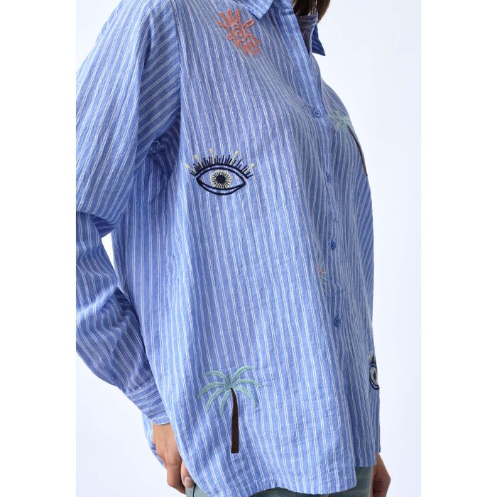 Sisters Point ( Dame ) - SISTERS POINT - IBISA-SH3 | SKJORTE BLUE STRIPE BEAC