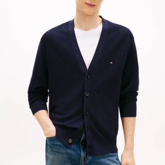 Tommy Hilfiger  - Tommy Hilfiger - Cool touch struct. | Cardigan Desert Sky