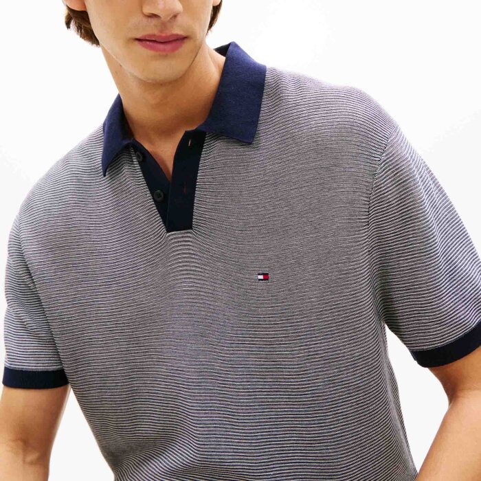 Tommy Hilfiger  - Tommy Hilfiger -  Cool touch structure | Polo T-shirt Desert Sky
