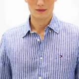 Tommy Hilfiger - Tommy Hilfiger Linen Bengal stripe shirt | Hørskjorte Wedge Blue Tommy Hilfiger - Tommy Hilfiger Linen Bengal stripe shirt | Hørskjorte Wedge Blue