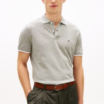 Tommy Hilfiger  - Tommy Hilfiger - Cotton linen pique | Polo T-shirt Dark Artichoke