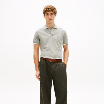 Tommy Hilfiger  - Tommy Hilfiger - Cotton linen pique | Polo T-shirt Dark Artichoke