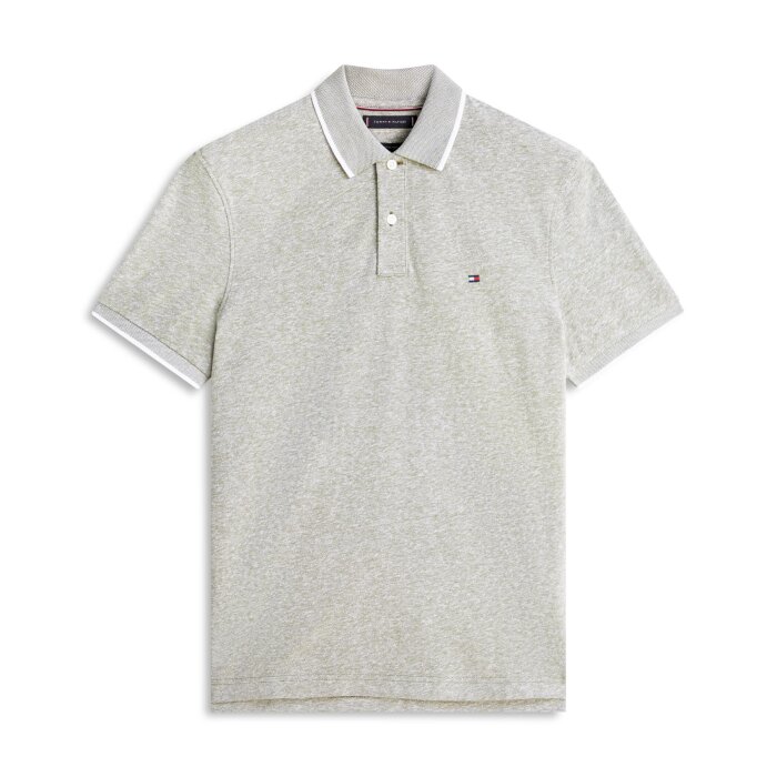 Tommy Hilfiger  - Tommy Hilfiger - Cotton linen pique | Polo T-shirt Dark Artichoke