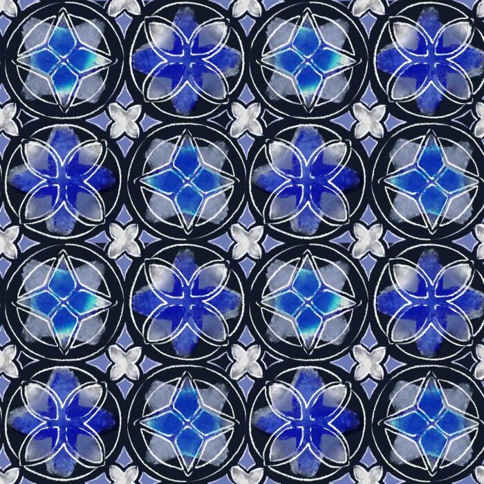 Desoto - Desoto - 71232 521 | K/Æ Jersey Skjorte Blue Mixed Pattern
