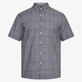 Signal - Signal - Gustaf print shirt | K/Æ Skjorte Blue Captain