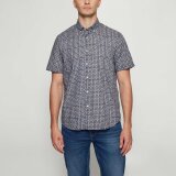 Signal - Signal - Gustaf print shirt | K/Æ Skjorte Blue Captain