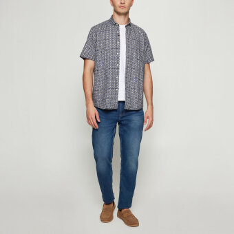 Signal - Signal - Gustaf print shirt | K/Æ Skjorte Blue Captain