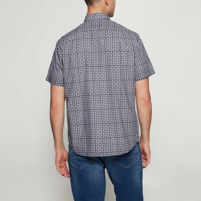 Signal - Signal - Gustaf print shirt | K/Æ Skjorte Blue Captain