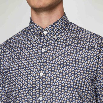 Signal - Signal - Gustaf print shirt | K/Æ Skjorte Blue Captain