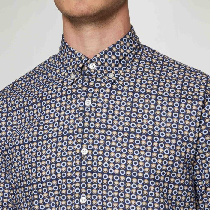 Signal - Signal - Gustaf print shirt | K/Æ Skjorte Blue Captain