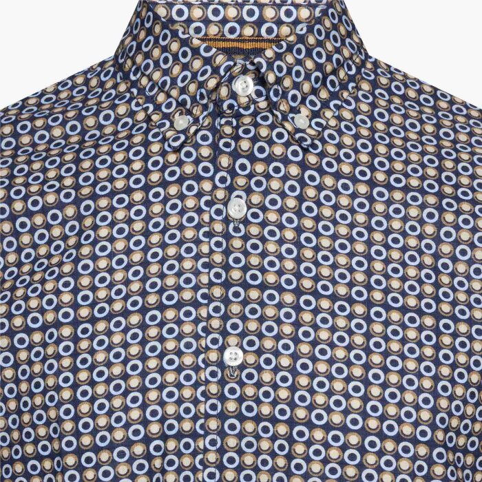 Signal - Signal - Gustaf print shirt | K/Æ Skjorte Blue Captain