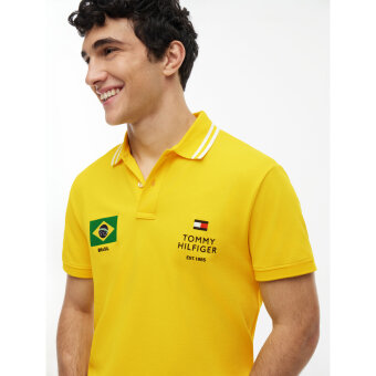 Tommy Hilfiger  - Tommy Hilfiger - Football Brazil polo | Polo T-shirt Vived Yellow
