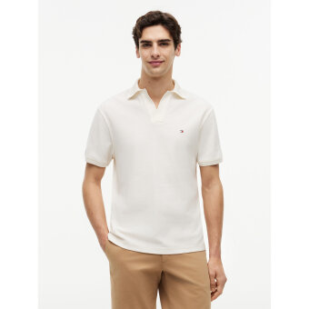 Tommy Hilfiger  - Tommy Hilfiger - V neck crepe classic polo | Polo T-shurt Ivory Petal