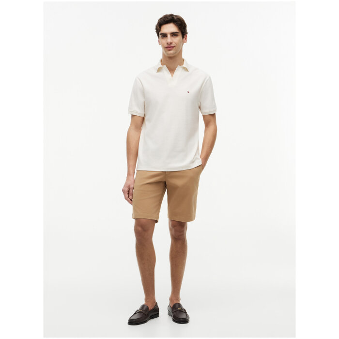 Tommy Hilfiger  - Tommy Hilfiger - V neck crepe classic polo | Polo T-shurt Ivory Petal