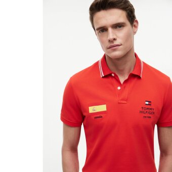 Tommy Hilfiger  - Tommy Hilfiger - Football Spain polo | Polo T-shirt Cajun Red