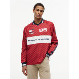 Tommy Hilfiger - Tommy Hilfiger - Football LS rugby polo | Polo T-shirt Medium Red Tommy Hilfiger - Tommy Hilfiger - Football LS rugby polo | Polo T-shirt Medium Red