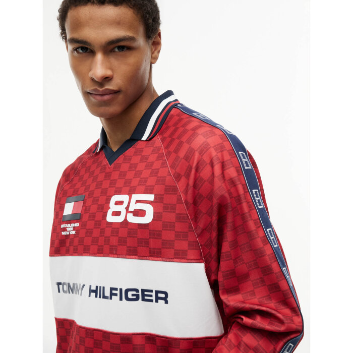 Tommy Hilfiger  - Tommy Hilfiger - Football LS rugby polo | Polo T-shirt Medium Red