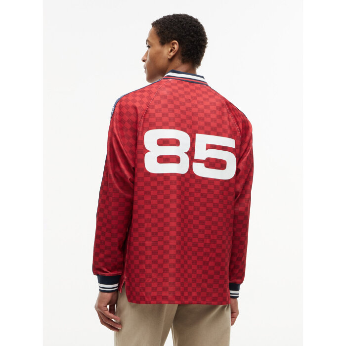 Tommy Hilfiger  - Tommy Hilfiger - Football LS rugby polo | Polo T-shirt Medium Red