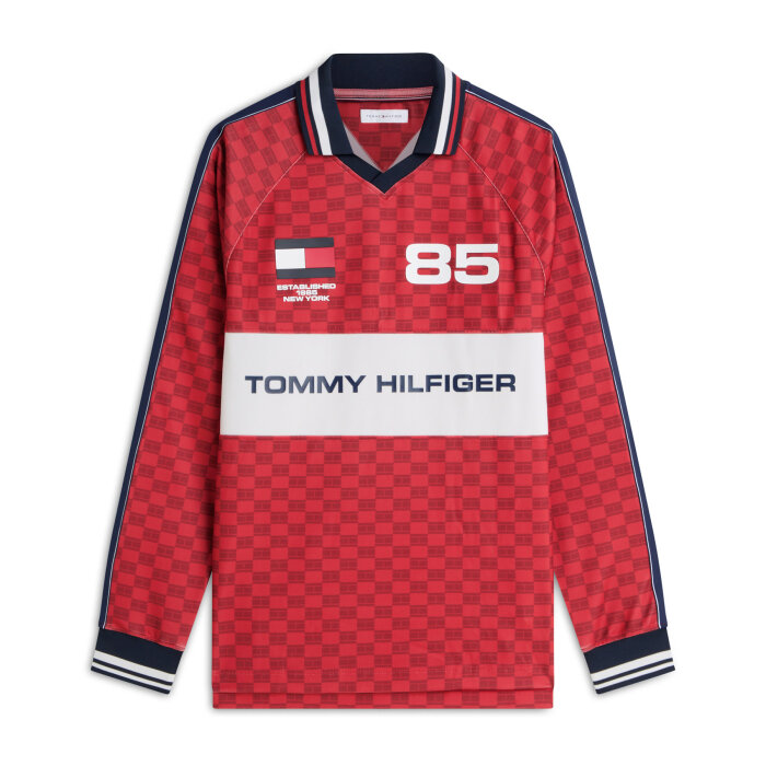 Tommy Hilfiger  - Tommy Hilfiger - Football LS rugby polo | Polo T-shirt Medium Red
