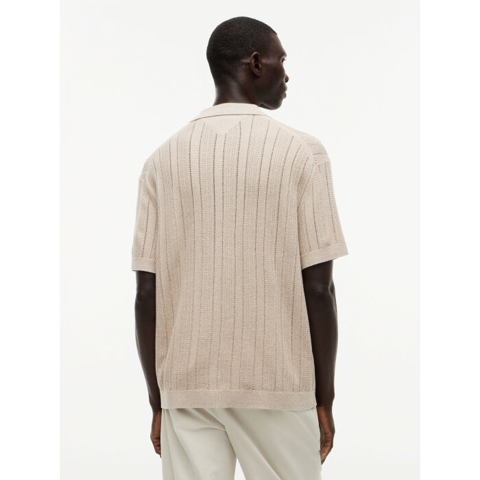 Tommy Hilfiger  - Tommy Hilfiger - Pointelle structure shirt | K/Æ Skjorte Batique Khaki