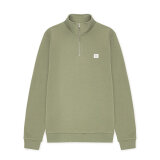 LES DEUX - Les Deux - Piece half zip sweat | Sweatshirt Oil Green LES DEUX - Les Deux - Piece half zip sweat | Sweatshirt Oil Green