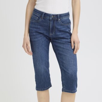 Pulz Jeans ( Dame )  - PULZ - PZKAYLA HW CAPRI | SHORTS 200005 MEDIUM BLUE DENIM